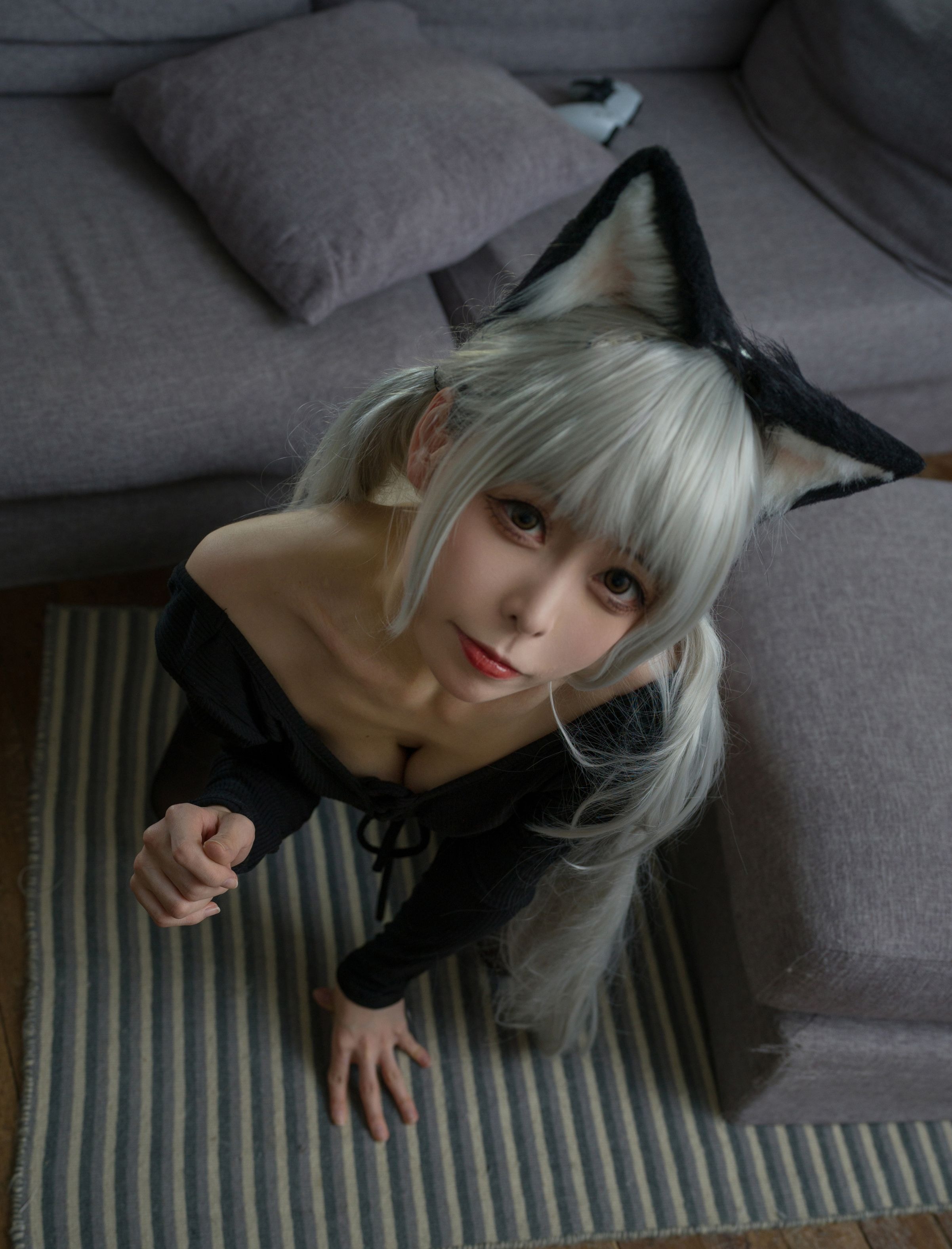 樱岛嗷一 黑猫针织衫连体衣 [57P1V-704MB](11)
