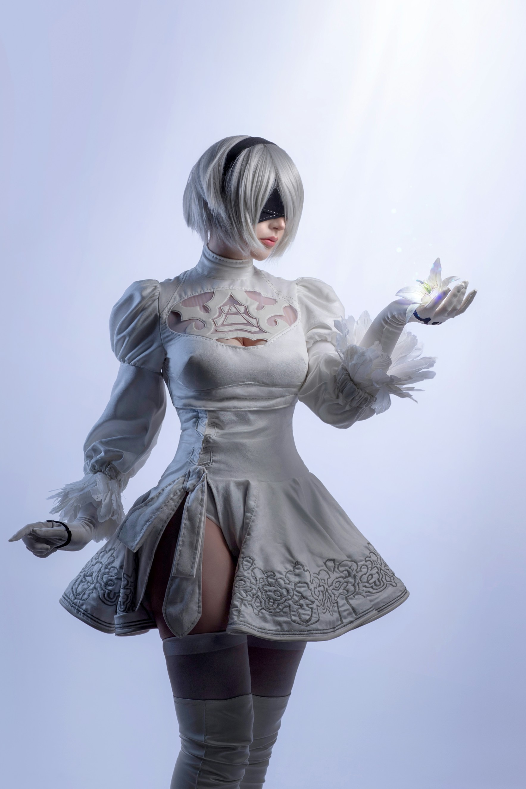 Sayathefox - 2B Floral-2B White Dress-Triss - 蕾姆Merigold 特莉丝(40)