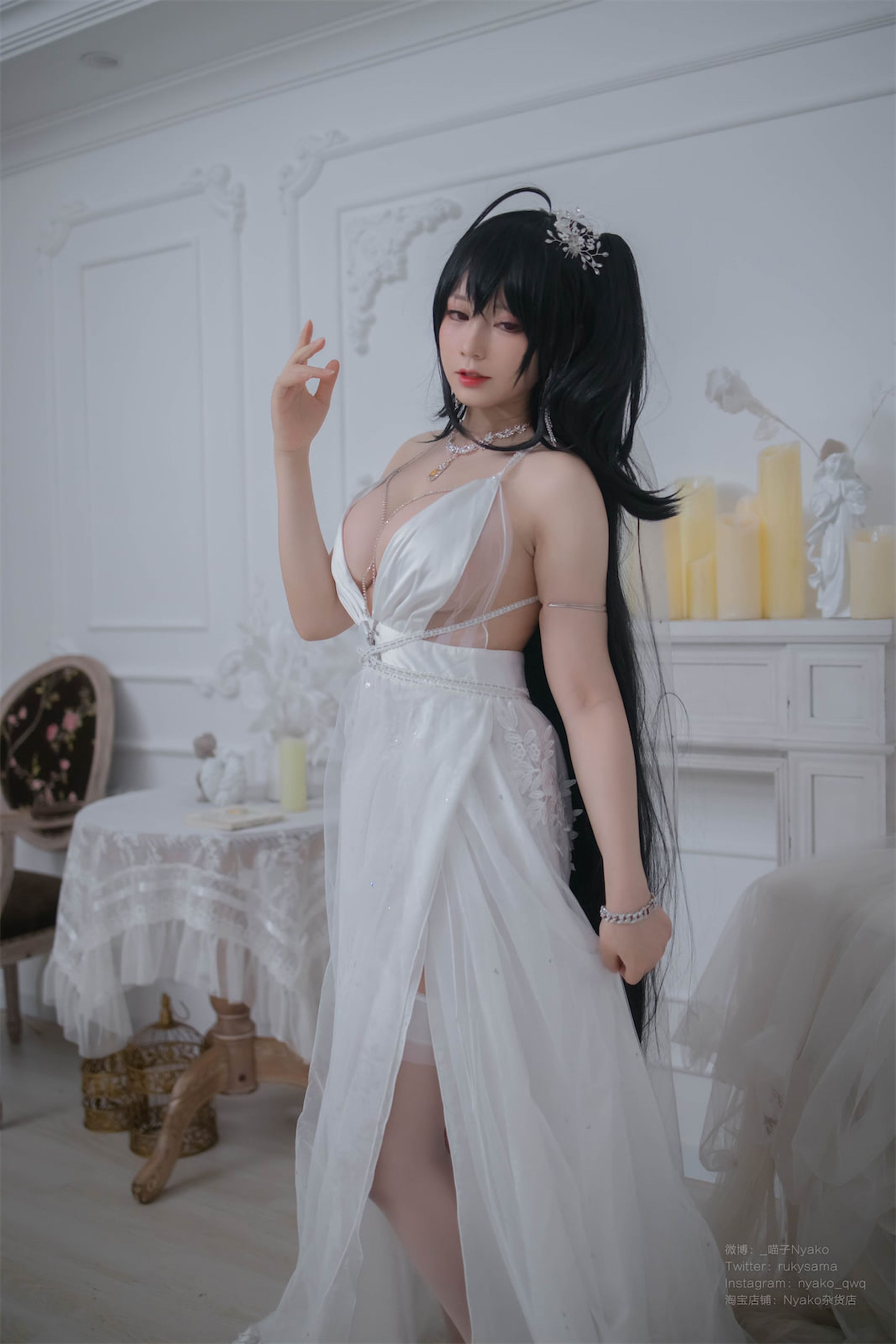 Nyako喵子 大凤纯白婚纱(11)
