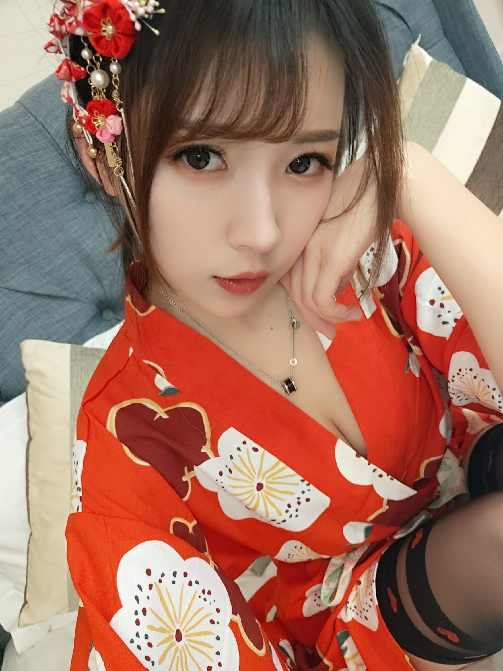 小女巫露娜 - 和服桃心黑色长筒袜(34)