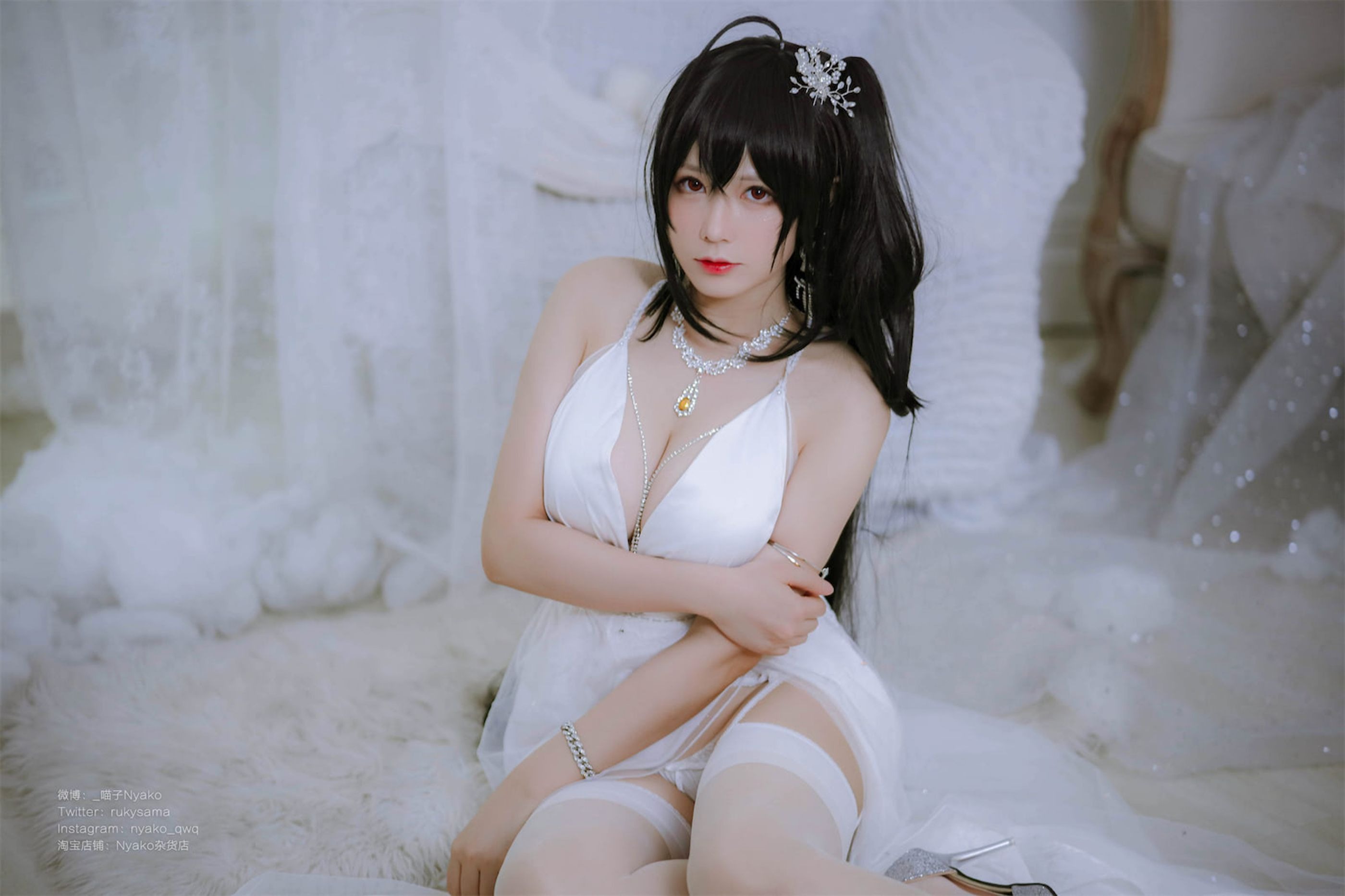 Nyako喵子 大凤纯白婚纱(35)