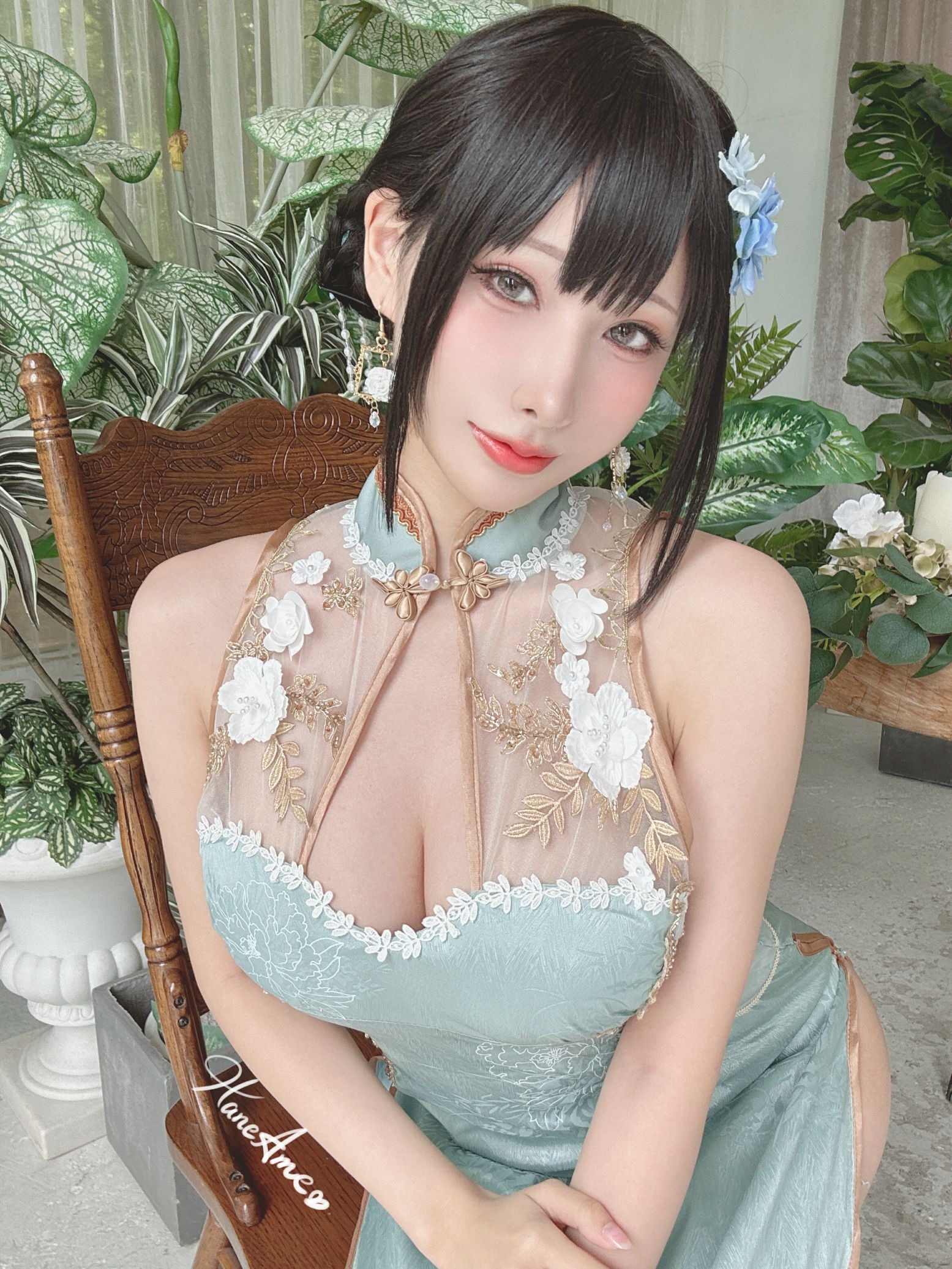 雨波_HaneAme Original Jade Qipao – 绿韵旗袍(5)